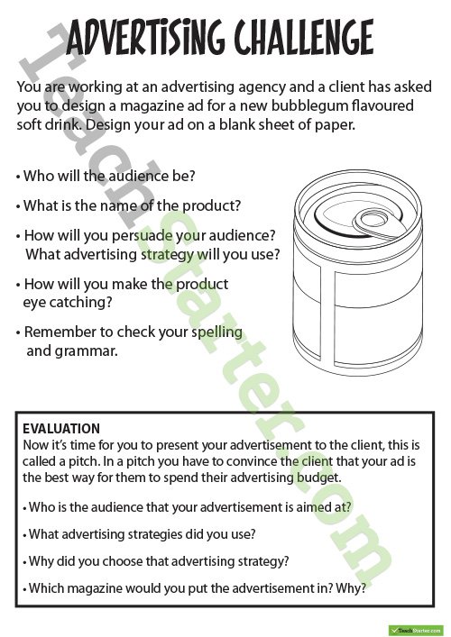 Advertising Resource Pack Teaching Resource â Teach Starter